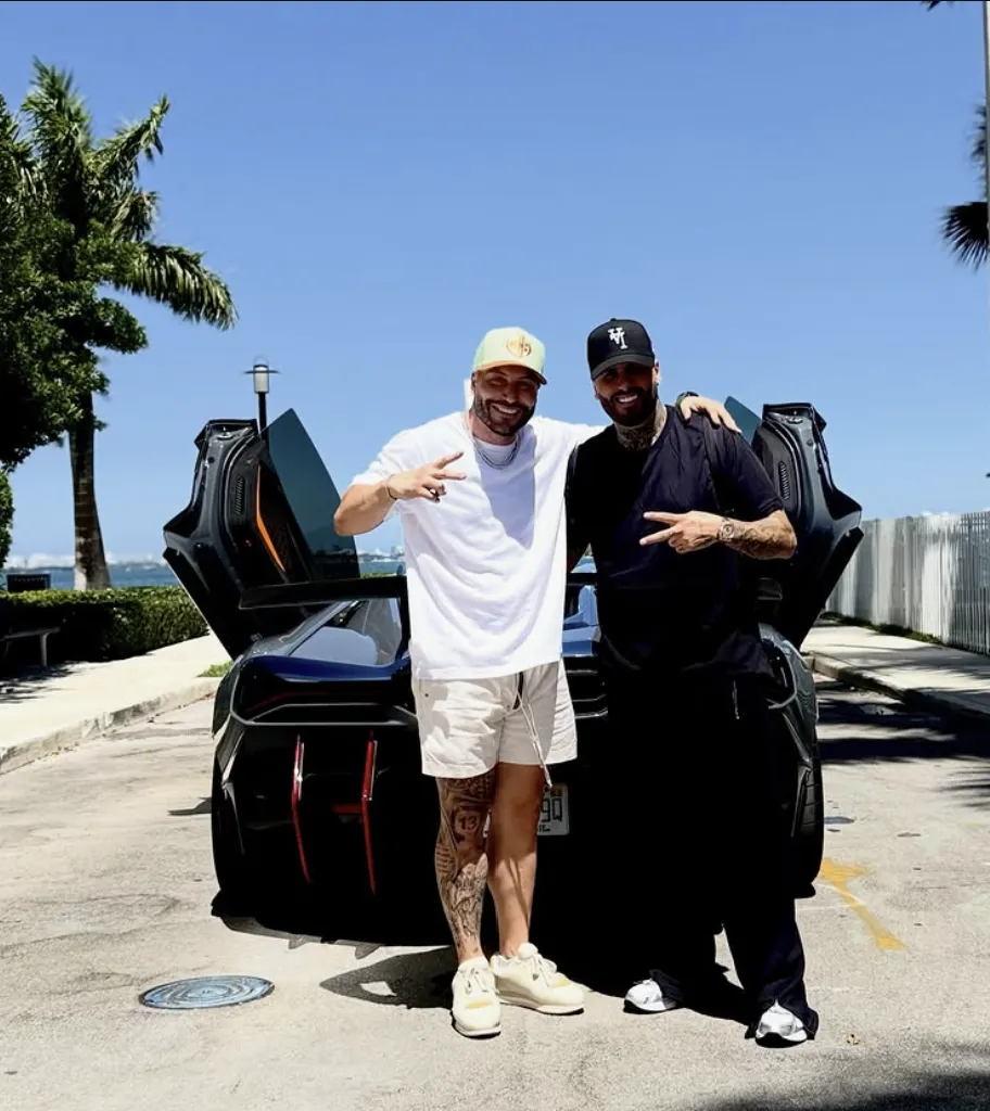 Nicky Jam with his Custom Car Garage build