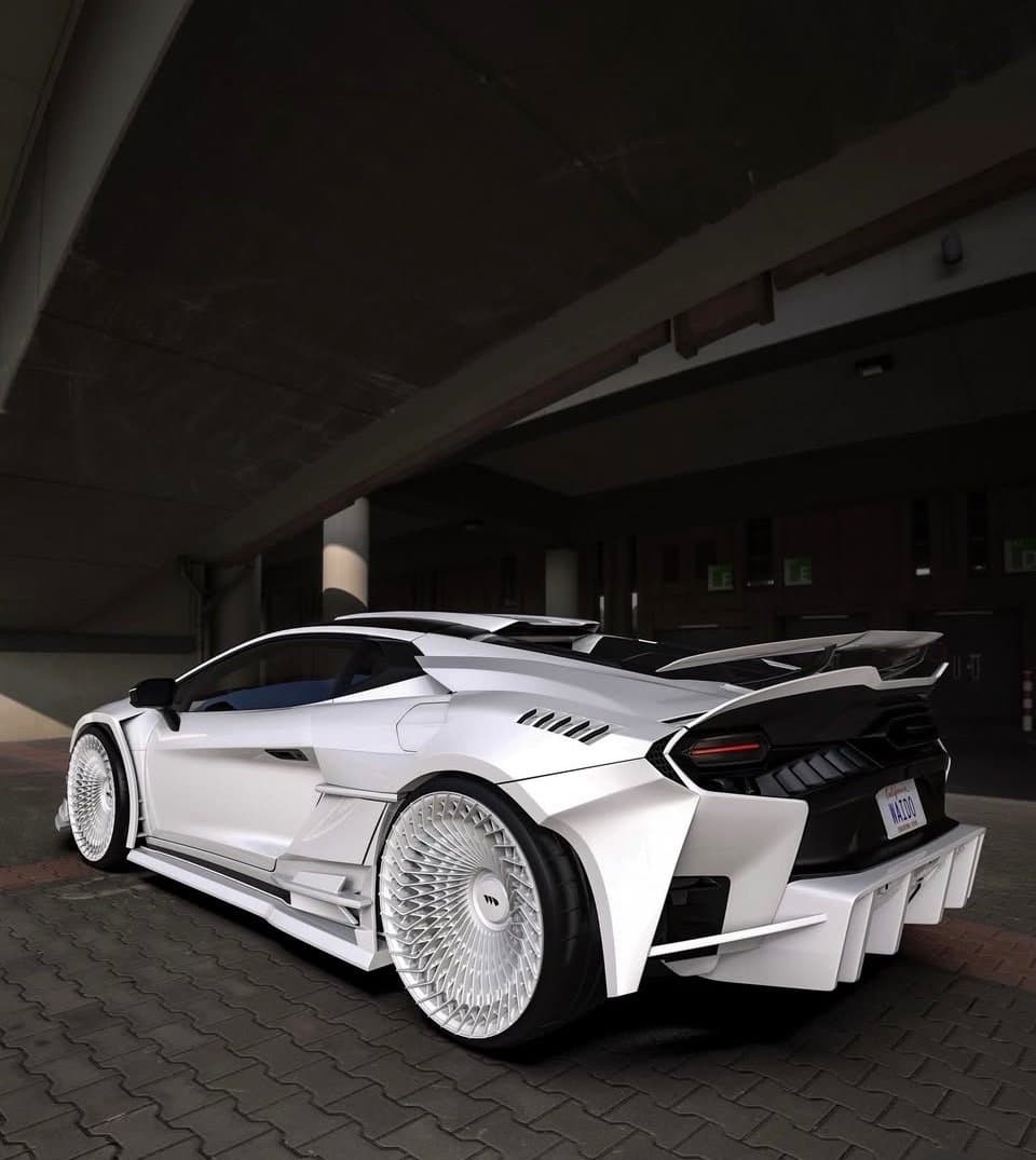 White widebody Lamborghini with Waido kit by Custom Car Garage Miami (04)