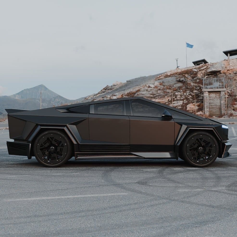Black Tesla Cybertruck with Waido kit by Custom Car Garage Miami (30)