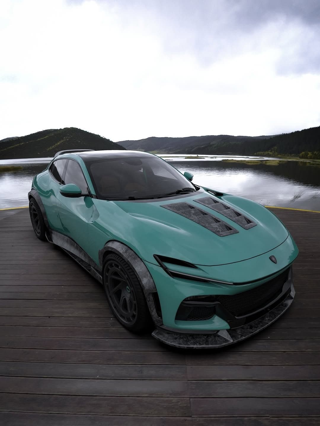 Mint Ferrari Purosangue with Waido kit by Custom Car Garage Miami (40)